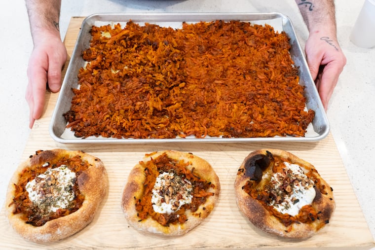 The carrot-yogurt pastry called a safeha at Majdal in Queen Village.