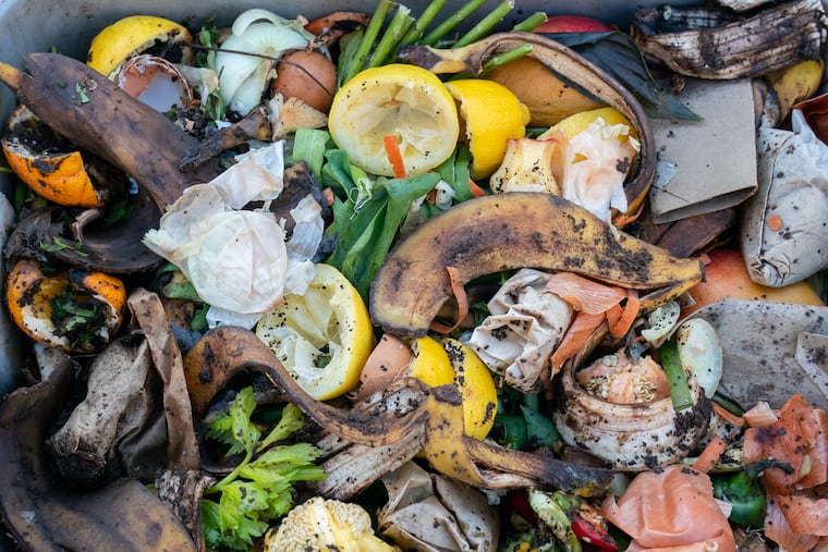 Foods scraps that were collected by Bennett Compost will be turned into compost in Philadelphia, in 2019.