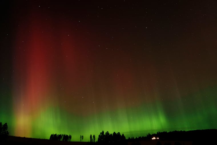 An aurora borealis as seen in October in Idaho.