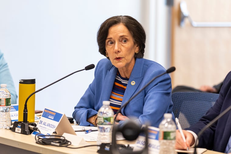 DHS Secretary Valerie Arkoosh speaks during a round table with Pennsylvania lawmakers, stakeholders, and health systems to discuss potential cuts to Medicaid and ACA at the University City Science Center in Philadelphia in April.