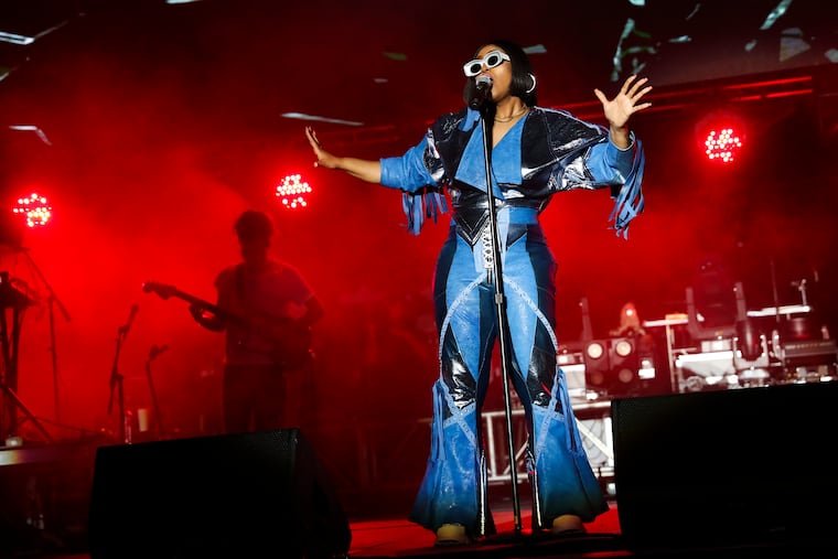 Jazmine Sullivan at The Roots Picnic at the Mann Center in 2022. The Philly native will perform in a free Wawa Welcome America concert on the Ben Franklin Parkway on Friday.  