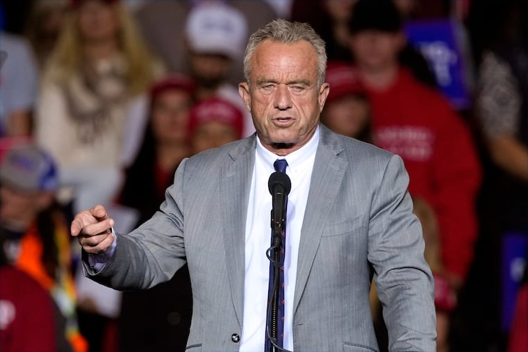 Robert F. Kennedy Jr. speaks during a campaign event for Donald Trump in 2024. 