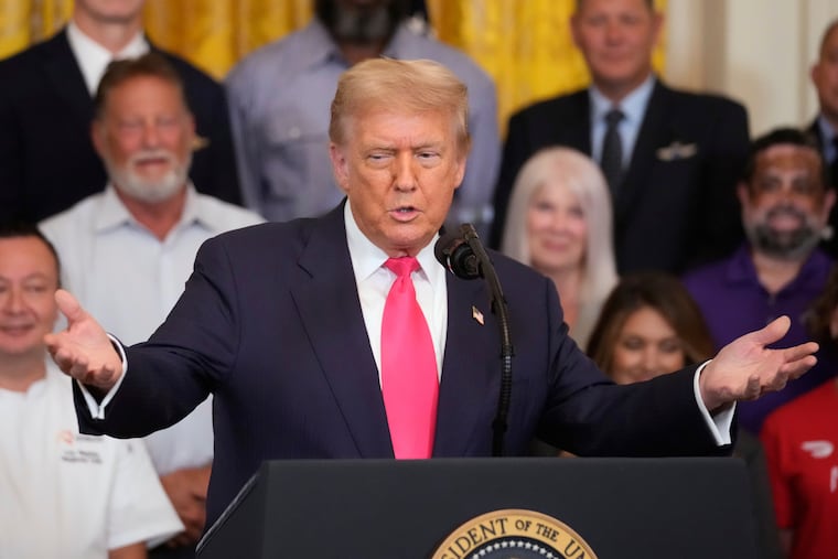 President Donald Trump speaks at a June 26 event to promote his domestic policy and budget agenda in the East Room of the White House.
