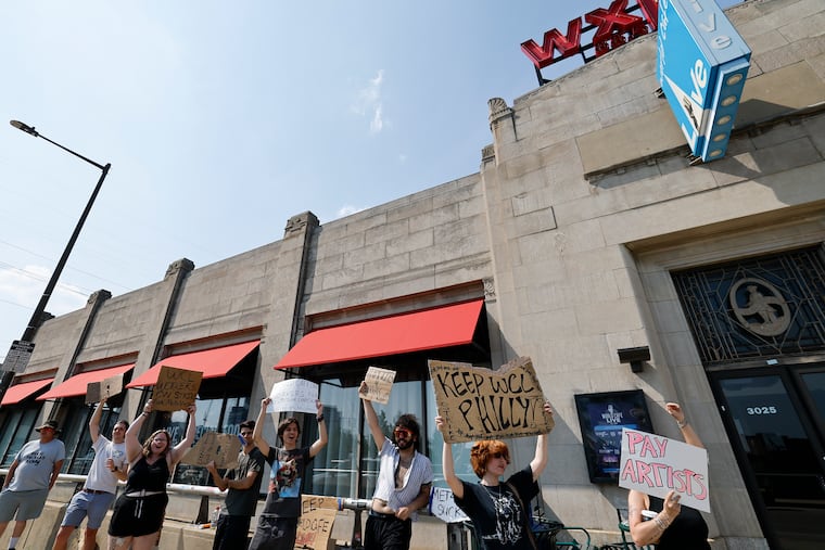 Workers from World Cafe Live in University City protest, what they said was “an unacceptable level of hostility and mismanagement” from the venue’s new leadership group, headed by the nonprofit’s CEO, Joseph Callahan on Thursday, June 12, 2025.  Protesters include front of house workers, guest service members, hospitality and productions.