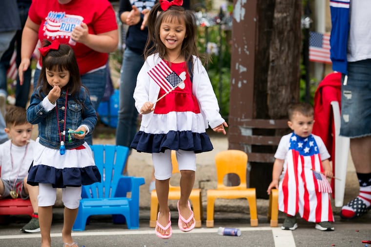 Children enjoy the annual Bridesburg Memorial Day Parade in Philadelphia in 2018.