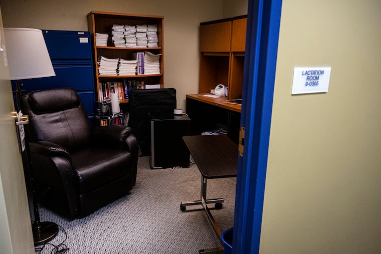 A lactation room is shown at the Jefferson Center Building  in Philadelphia. The City of Philadelphia has launched a mobile site to locate public lactation spaces for parents.