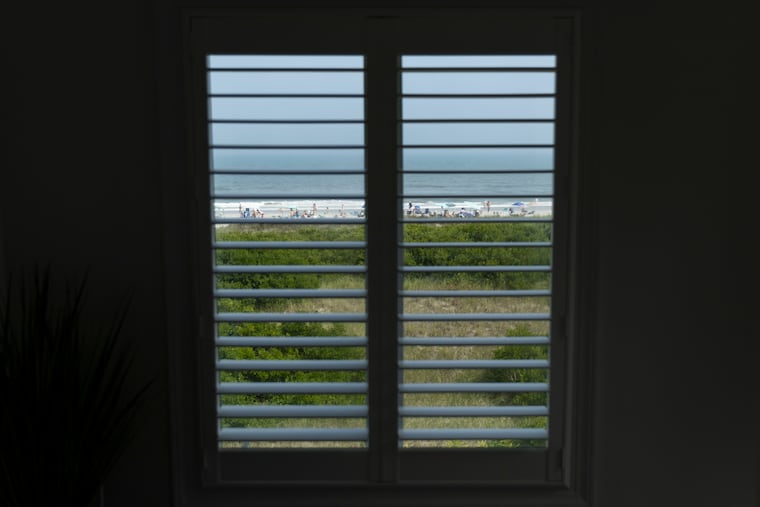 The ocean view from a rental property in Brigantine, NJ on Tuesday, July 9, 2024. Some shore property owners have lowered their rates to try to fill the empty weeks.