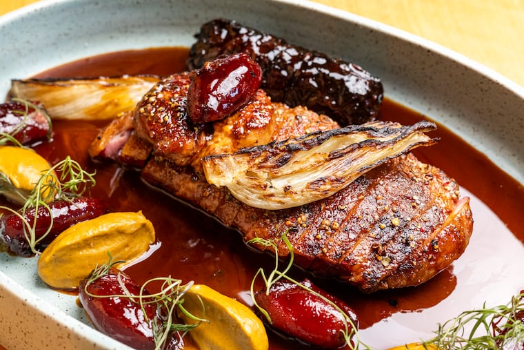 The duck sharing entree at Emmett in Philadelphia, Pa., on Thursday, March 27, 2025.