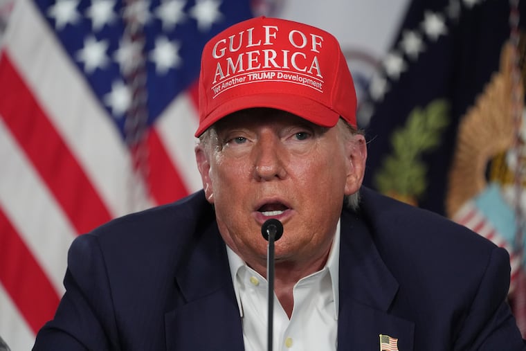 President Donald Trump speaks during a roundtable at "Alligator Alcatraz," a new migrant detention facility in Ochopee, Fla., on Tuesday, July 1, 2025.