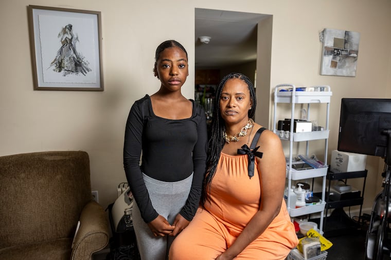 Twanda Eakins, 53, with her daughter Gianna Showell, 14, at their home in Telford. Eakins says Medicaid coverage paid for her daughter's lifesaving mental health treatment.